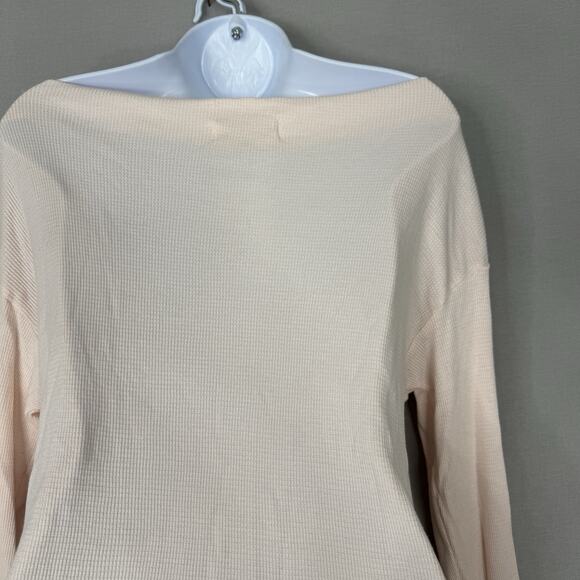 Michael Stars Womens Top S Ballet Pink Penelope Waffle Knit Off The Shoulder Tee - Picture 9 of 12